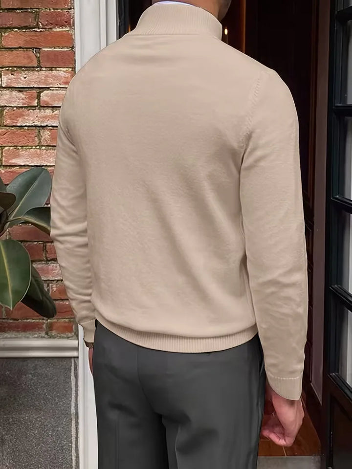 Thomas - Elegant Zip Mock Neck Sweater