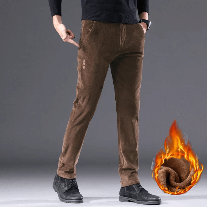 Men's Fleece Corduroy Winter Pants