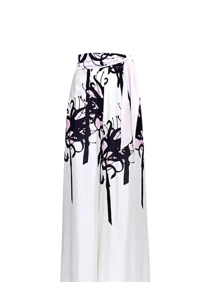 Chinese Ink Print One Piece Swimsuit Set