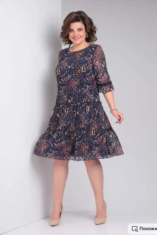 Harlee Airy Printed Dress for Sunny Days, view 5 - Elena Harper