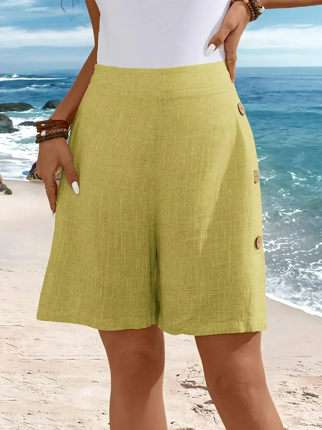 Carlotta Breathable and Draped Summer Shorts, view 5 - Elena Harper