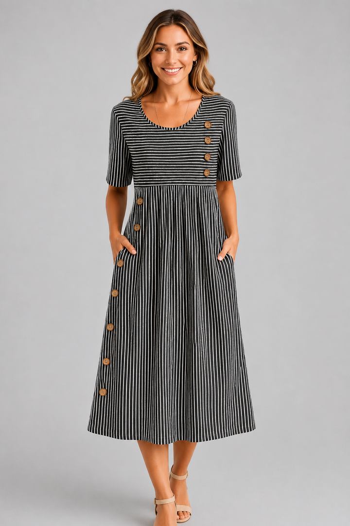 Ismay™ | Striped Midi Dress