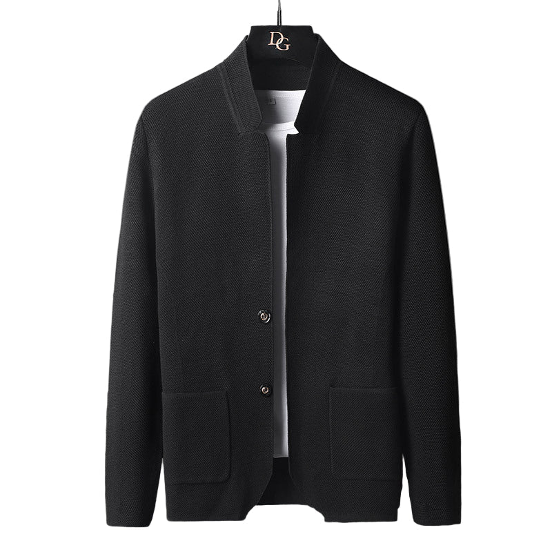 Men's Knit Jacket with Mao Collar - Karl