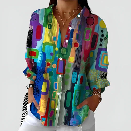 Ella | Colourful Summer Shirt with Buttons for Women