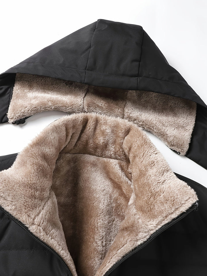 Rhys Hooded Insulated Coat, view 6 - Elena Harper