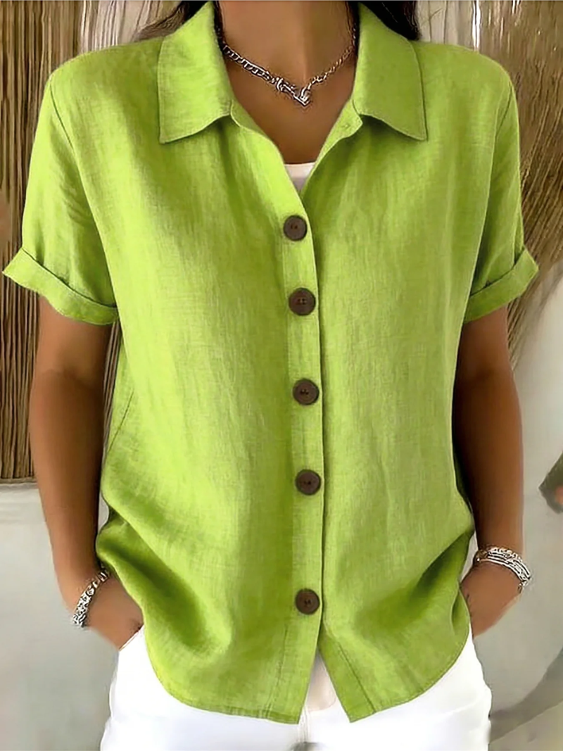 Elegant Women's Blouse with Front Buttons and Classic Collar