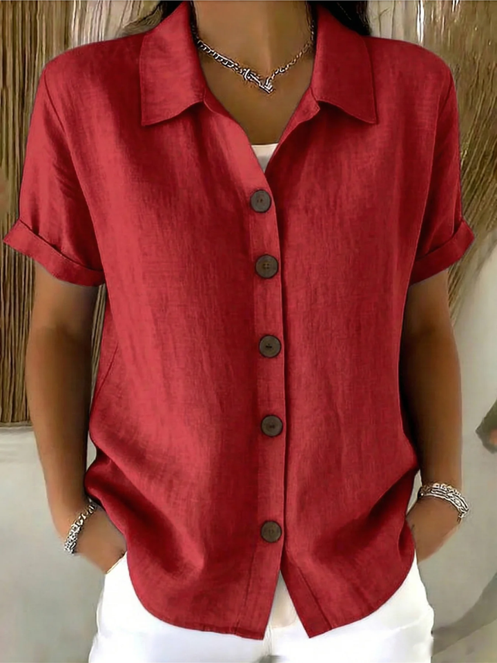 Elegant Women's Blouse with Front Buttons and Classic Collar