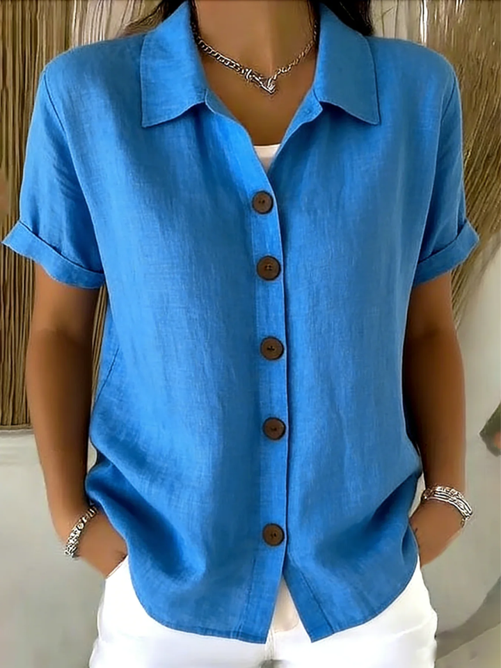 Elegant Women's Blouse with Front Buttons and Classic Collar