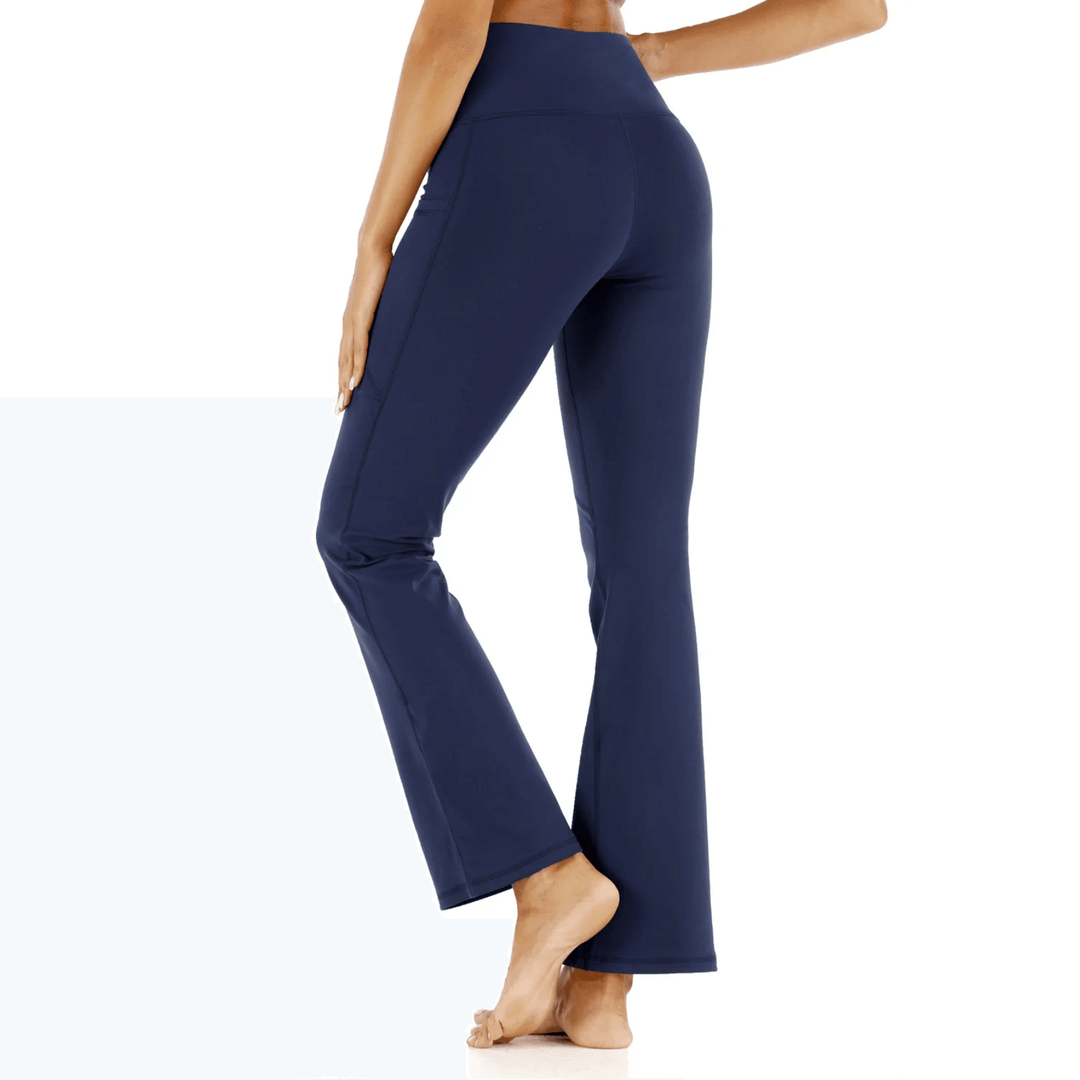 Soft Stretch High-Waisted Flared Trousers