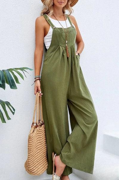 Women's Sleeveless Wide-Leg Jumpsuit