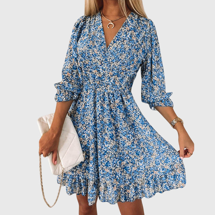 Elisa™  |  Floral Puff Sleeve Dress