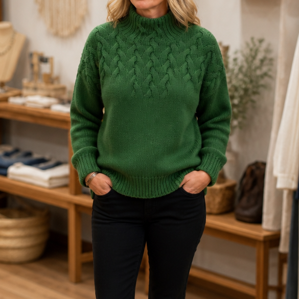 Elina | Elegant and Warm Cable Knit Sweater