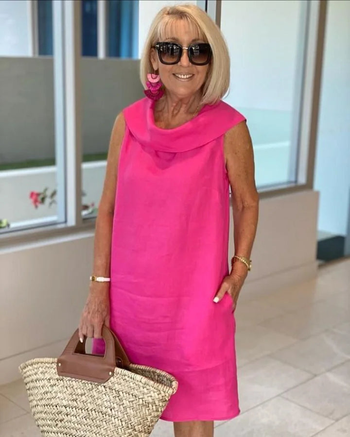 Tonya Casual Sleeveless Round Neck Dress - Elena Harper