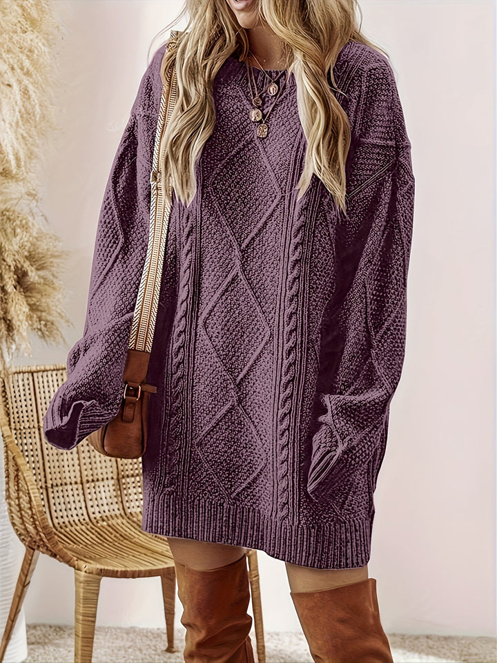 Helene | Cable-Textured Sweater Dress