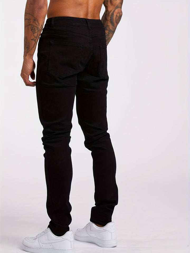 Men's Slim Fit Casual Stretch Jeans, view 2 - Elena Harper