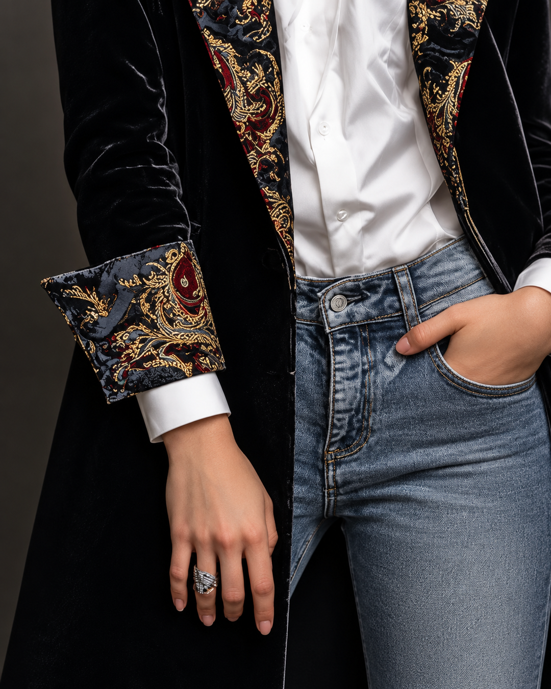 Ada™ | Elegant Blazer with Baroque Print