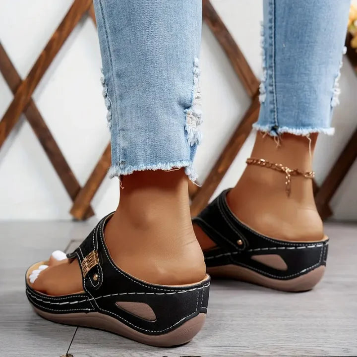 Anazza Comfortable Everyday Sandals with Wedge Heel - Elena Harper