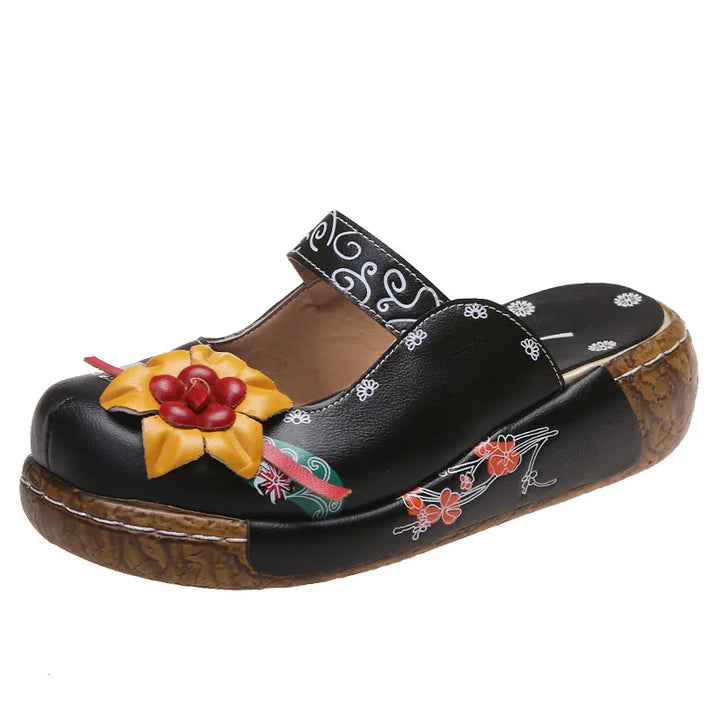 Eloria | Bohemian Floral Handmade Clogs - Pro Comfort Sole