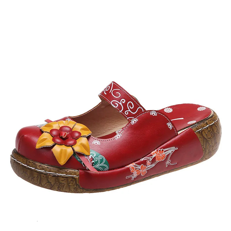 Eloria | Bohemian Floral Handmade Clogs - Pro Comfort Sole