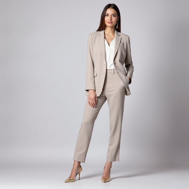 Complete tailored blazer and pants with a fitted cut