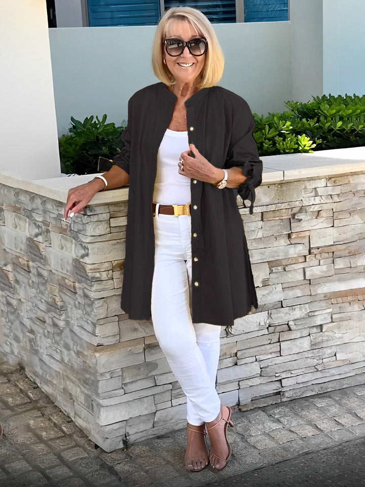 Liora™  |  Long Button-up Shirt Jacket