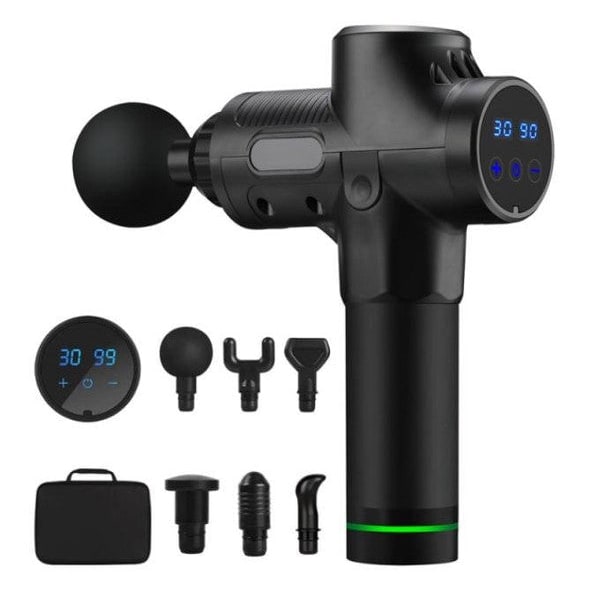 Deep-Tissue Massage Gun With 20 Speeds 6 Heads Rechargeable Battery And Noise Reduction