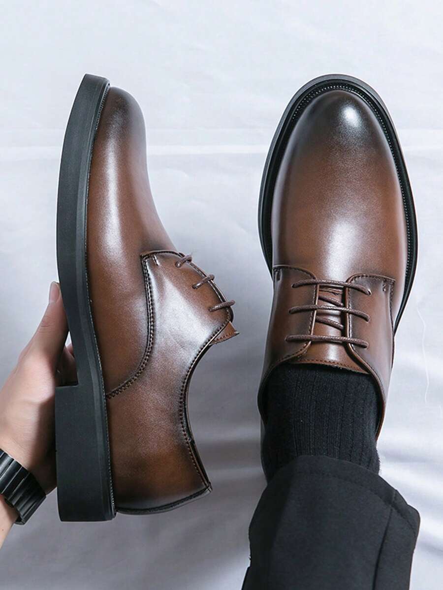 Men's Derby Shoes with Round Toe - Elena Harper