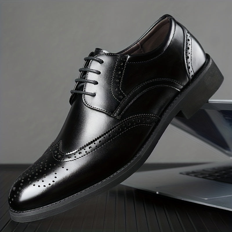 Men's Derby Shoes with Floral Tip