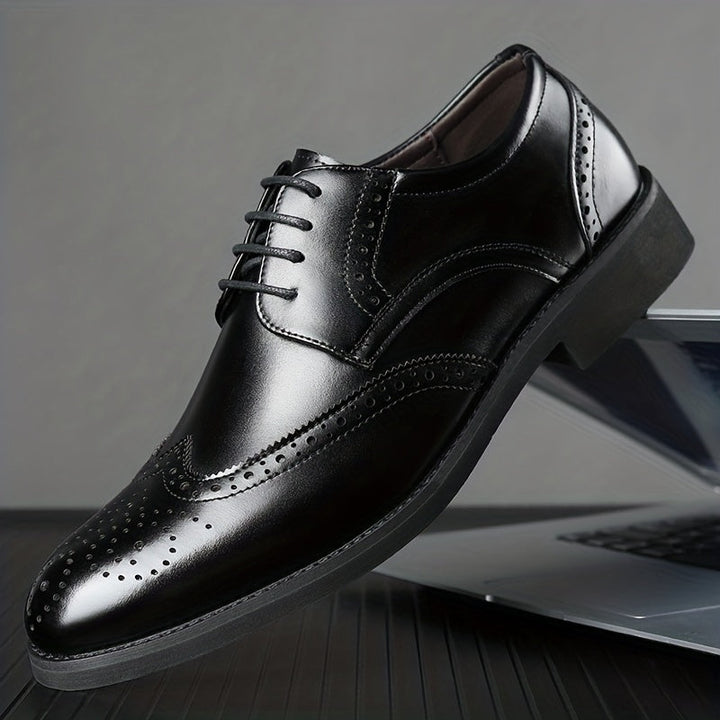Men's Derby Shoes with Floral Tip