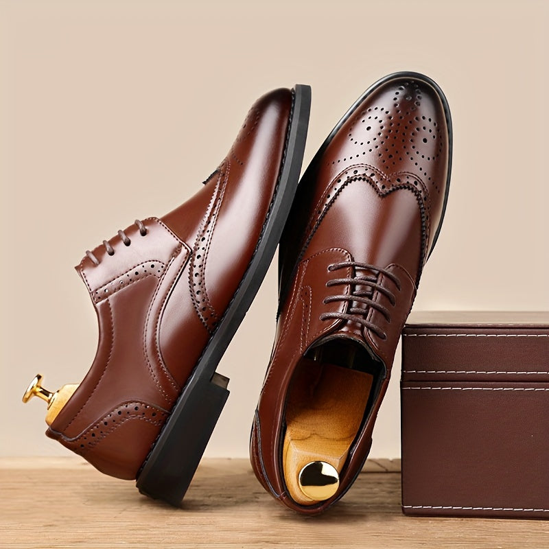 Men's Derby Shoes with Floral Tip
