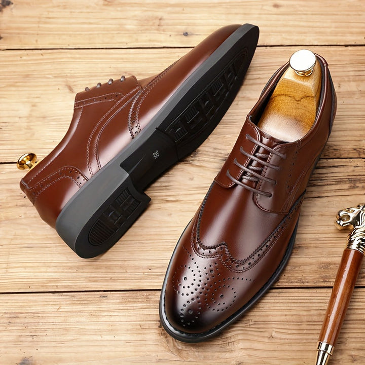 Men's Derby Shoes with Floral Tip