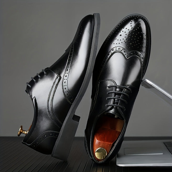 Men's Derby Shoes with Floral Tip