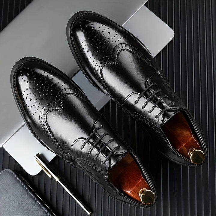 Men's Derby Shoes with Floral Tip