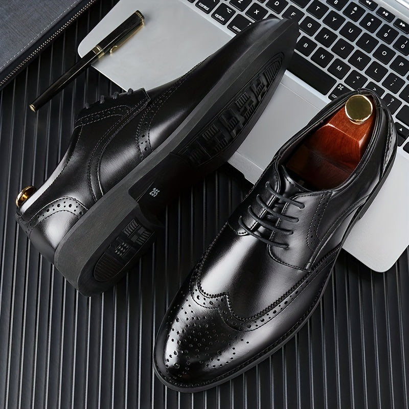 Men's Derby Shoes with Floral Tip