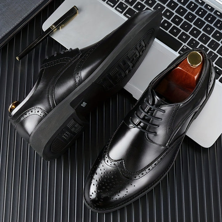 Men's Derby Shoes with Floral Tip