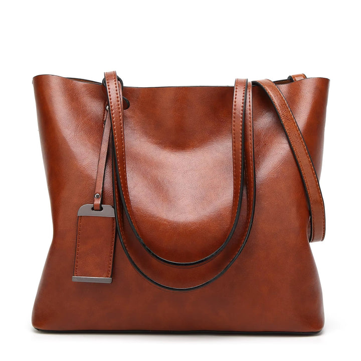 Retro Style Burgundy Smooth Leather Shoulder Bag for Women - Elea