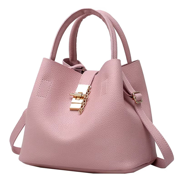 Women’s Cube-Shaped Shoulder Bag with Litchi Texture - Alessia