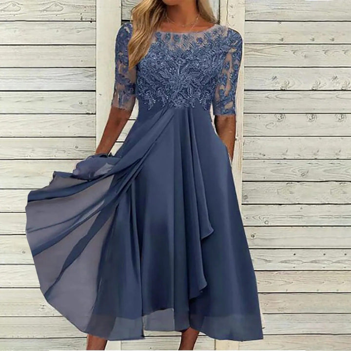 Scarlett™ - Lace Sleeve Midi Dress
