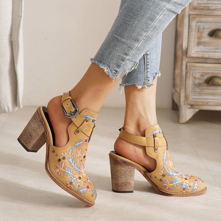 Nina - Floral Embroidery Shoes