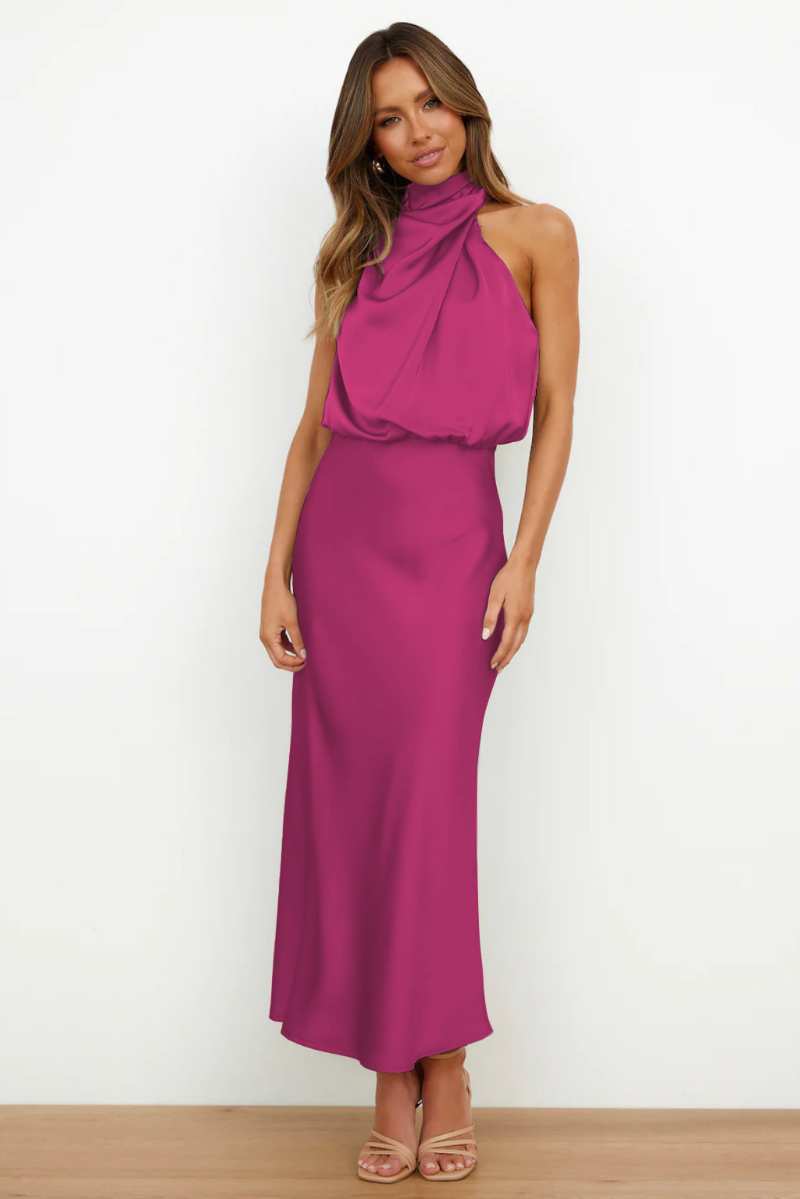 Yara - Stylish Midi Dress with Modern Neckline