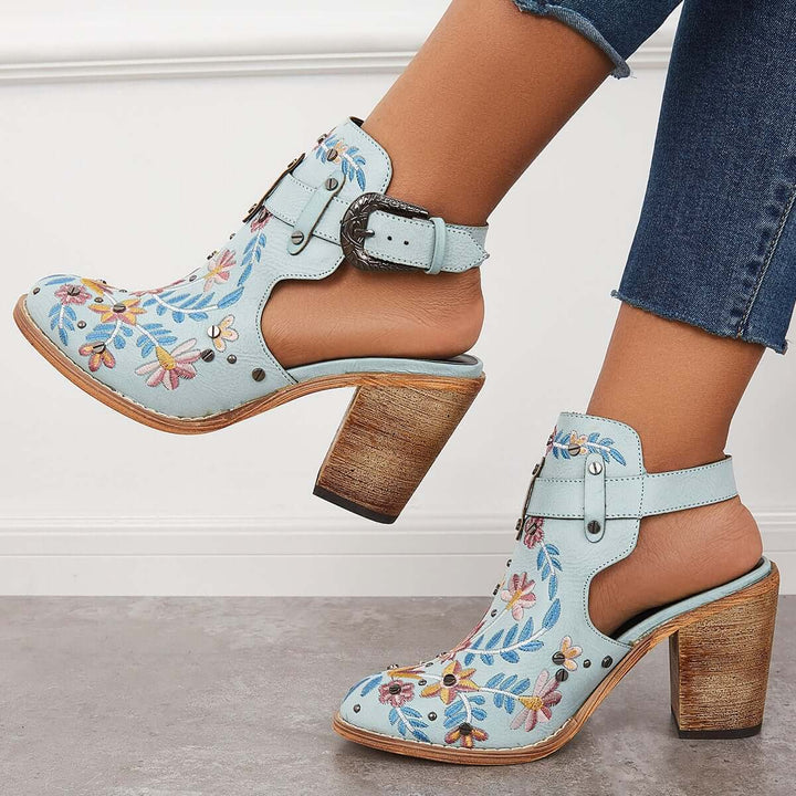 Nina - Floral Embroidery Shoes