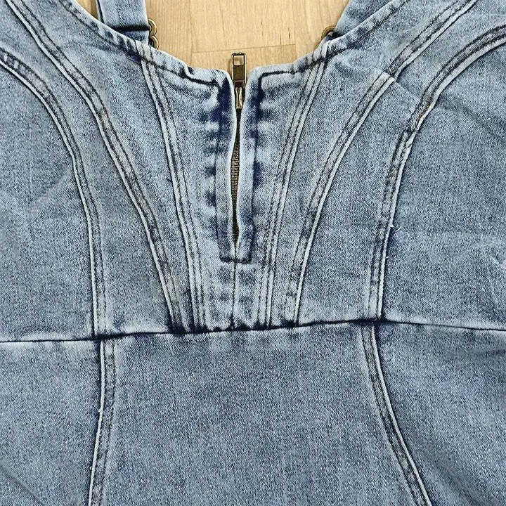 Kyomi – Denim Dress with Adjustable Straps