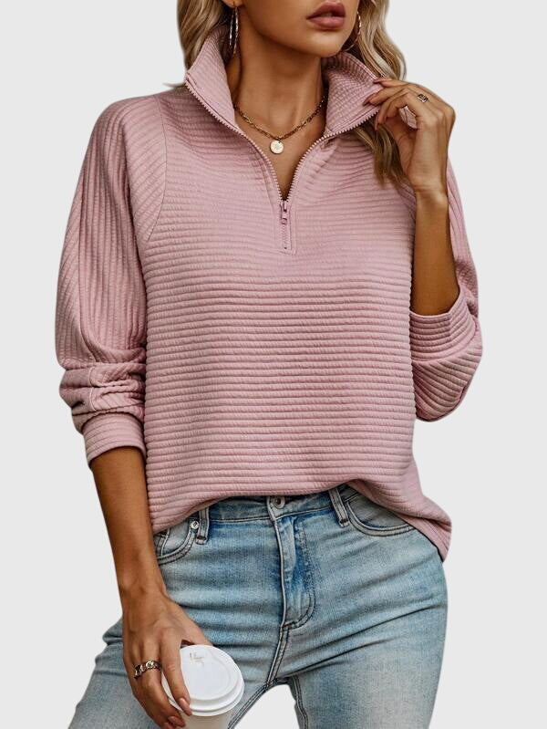 Emma & Rose knit zip-up sweater — women's winter knitwear
