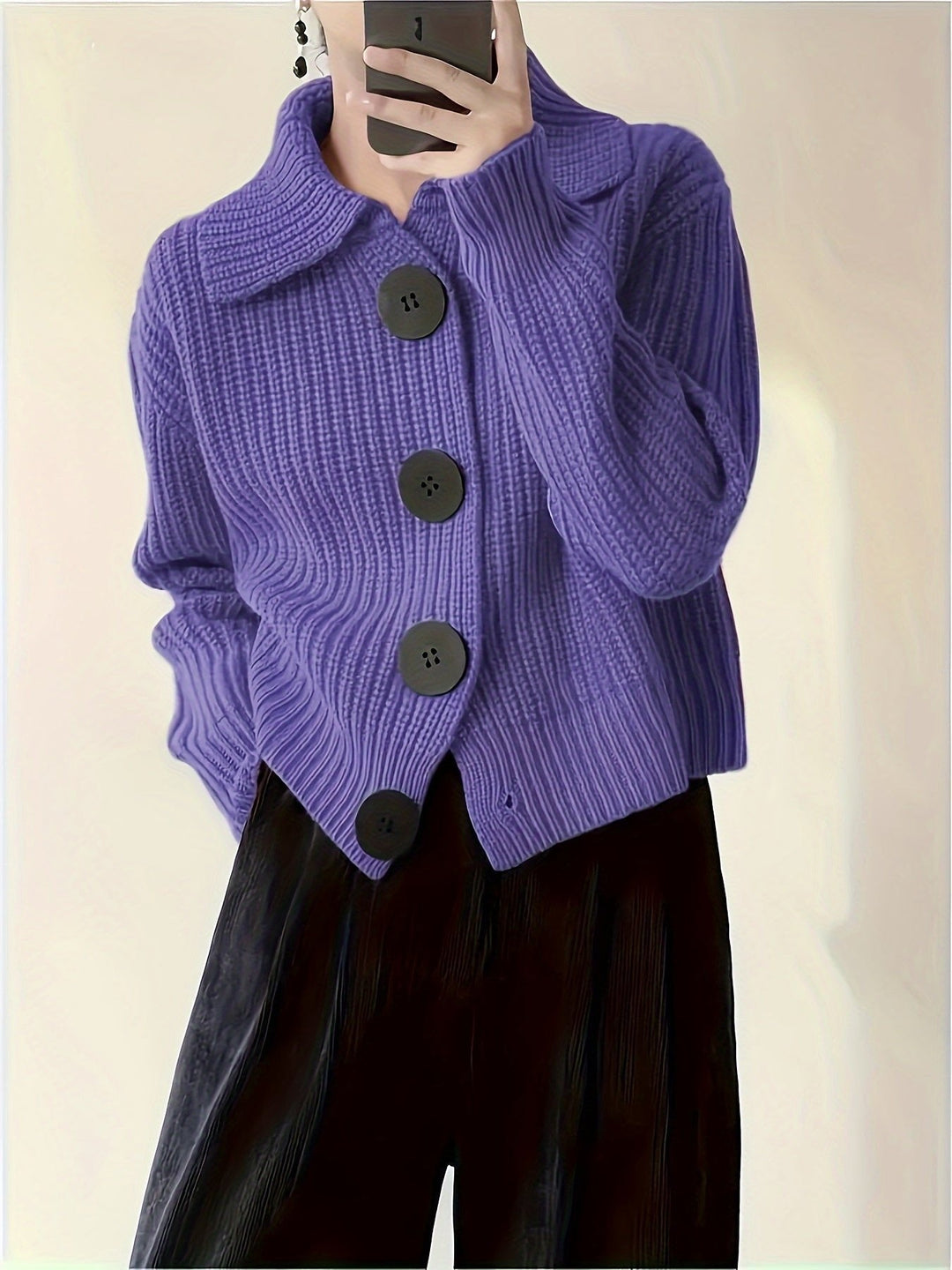 Amalia Elegant Ribbed Knit Sweater with Feminine Collar - Elena Harper