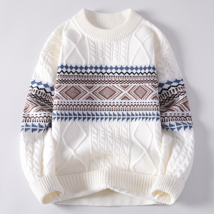 Matthias | Nordic Knit Sweater with Bold Cable Pattern