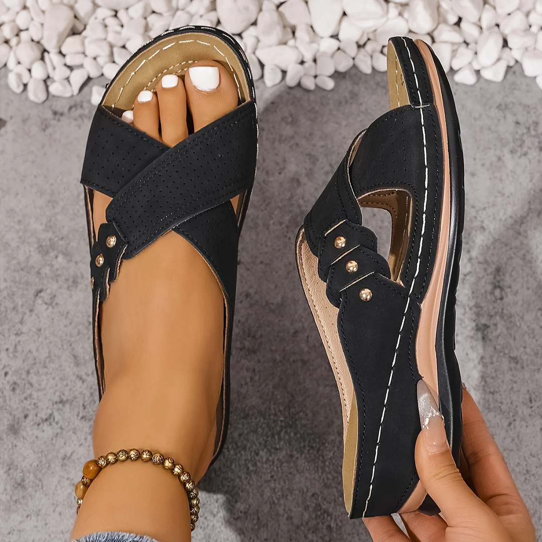 Vanesa Emma & Rose Cape Town comfortable wedge sandals with straps and cushioned soles, perfect for casual summer wear.