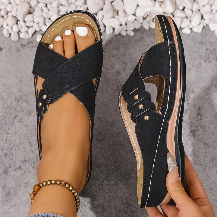 Vanesa Emma & Rose Cape Town comfortable wedge sandals with straps and cushioned soles, perfect for casual summer wear.