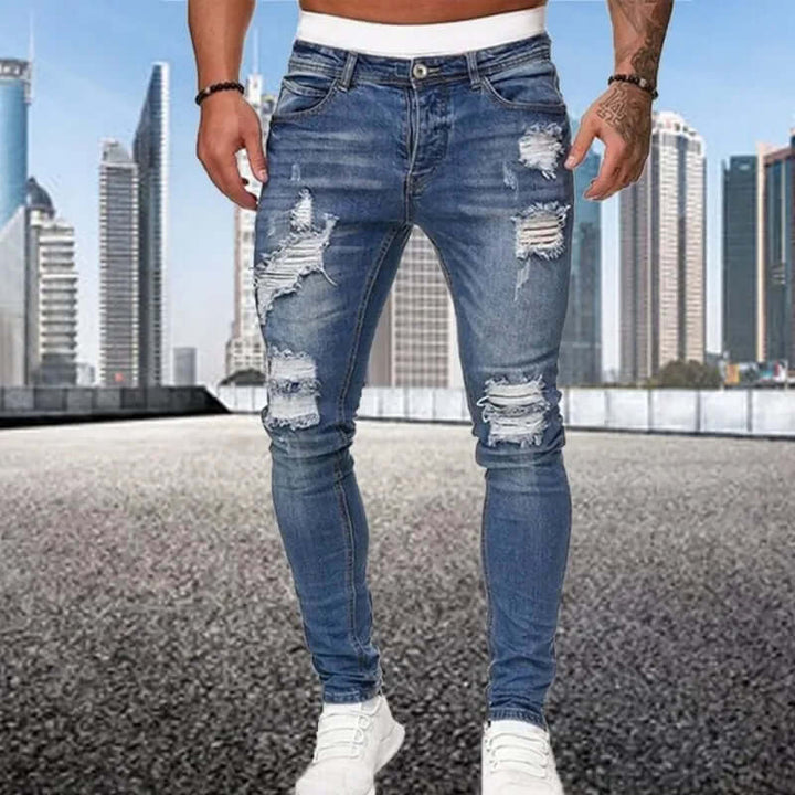 Men's Flocked Skinny Jeans