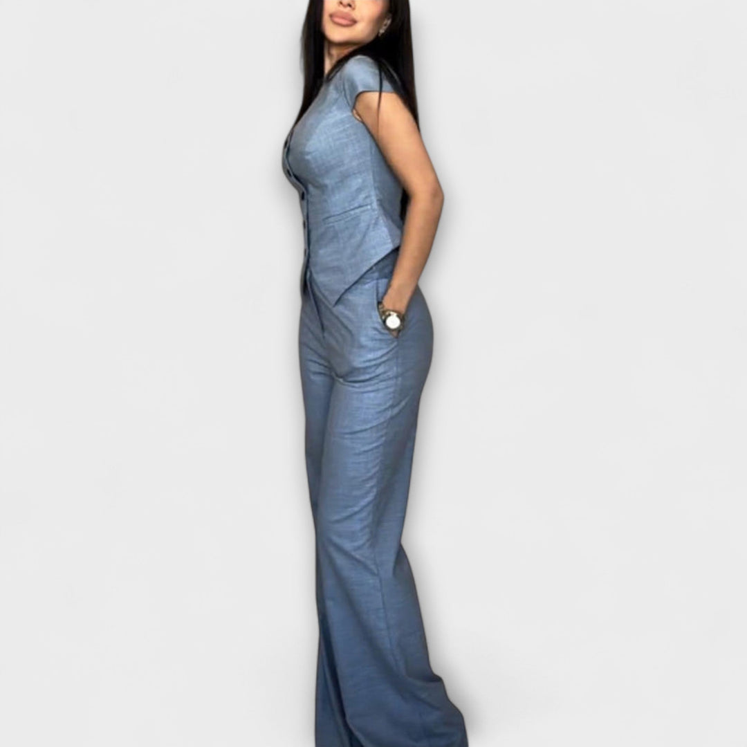 Ivy - Stylish V-Neck Top and Pants Set
