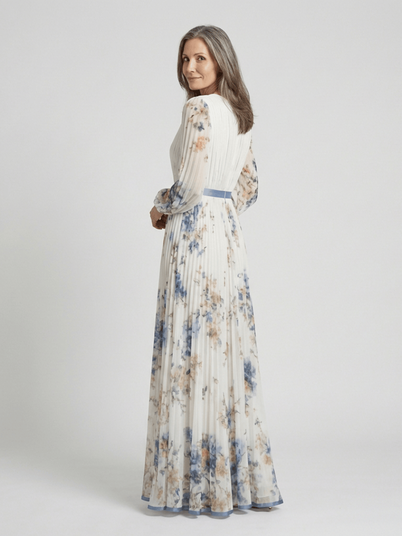 Lavinia™ neck floral maxi dress by Emma & Rose Cape Town featuring a flowing fabric and floral pattern, perfect for summer wear.